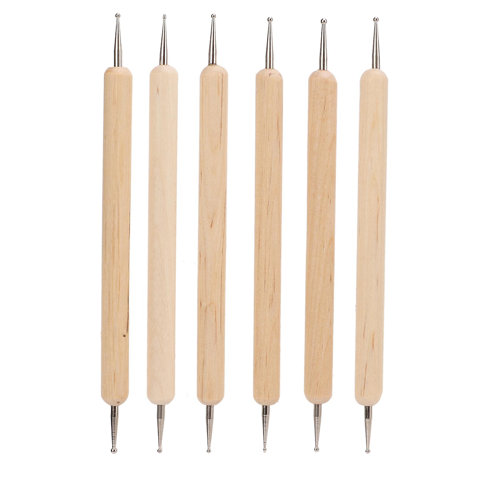 6 Pcs Double End Tracing Dotting Stylus Firm Grip Engraving Stylus Set for Making Sculpture DIY Leather