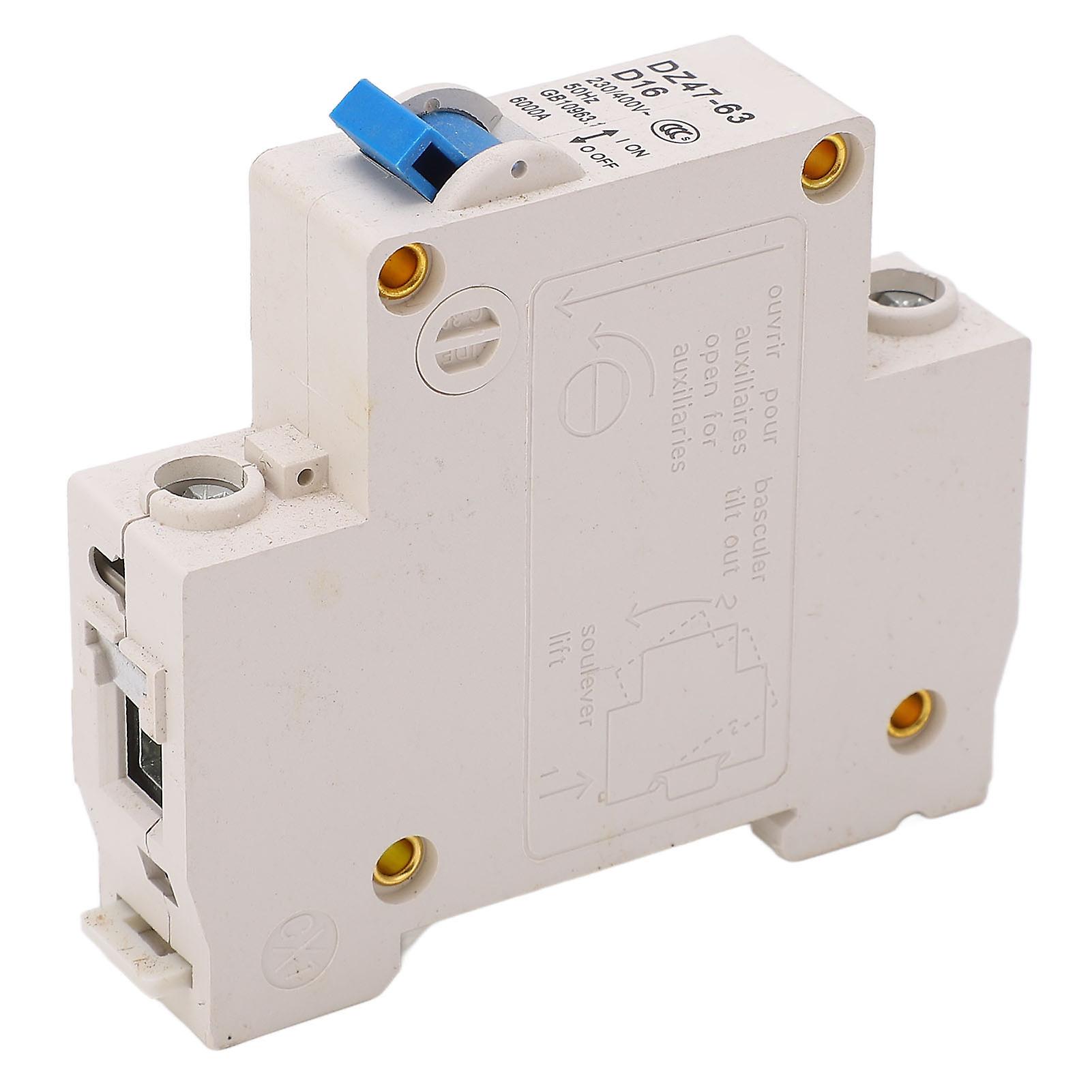 1P Miniature Circuit Breaker DIN Rail Mounted Low Voltage Protection Switch 400V 16A