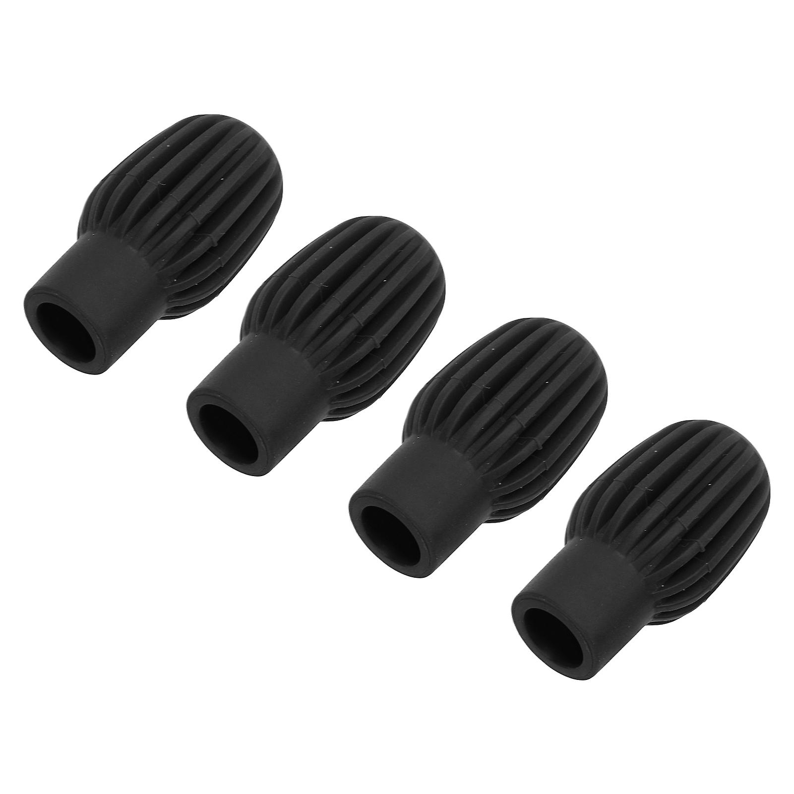 4Pcs Black Silicone Drumstick Tips Silent Practice Drum Mute