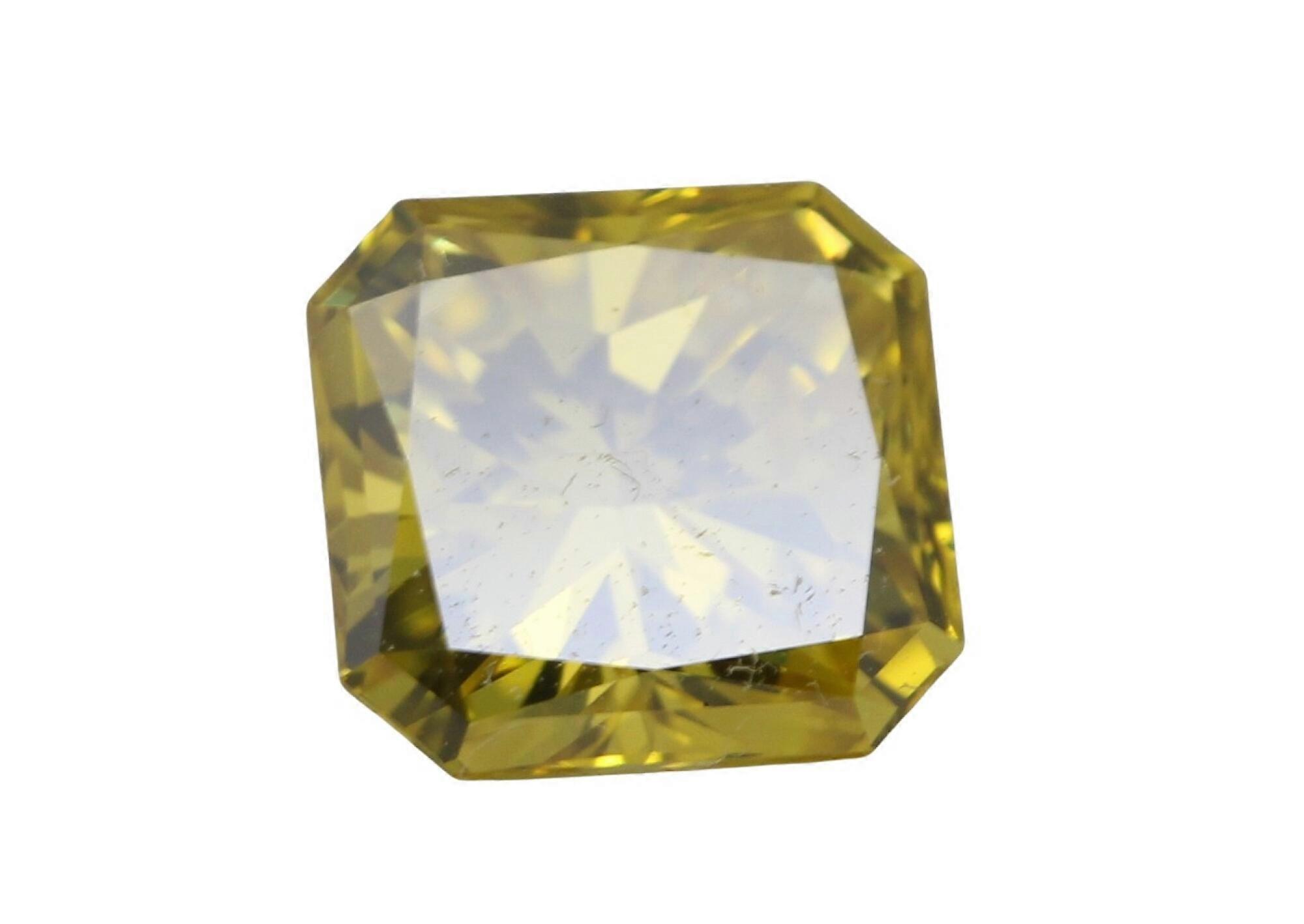 Radiant Natural Mined Loose Diamond (1.33 Ct Intense Yellow(Irradiated) VS2(Enhanced) Clarity) IGL