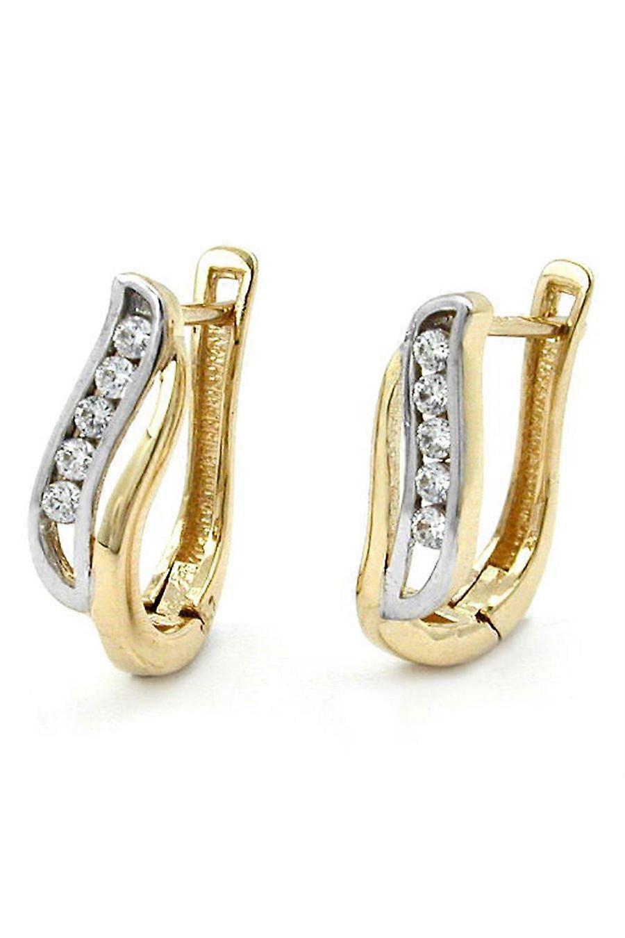 Earrings Hoop 13mm Two Tone 9k Gold - Gl430977