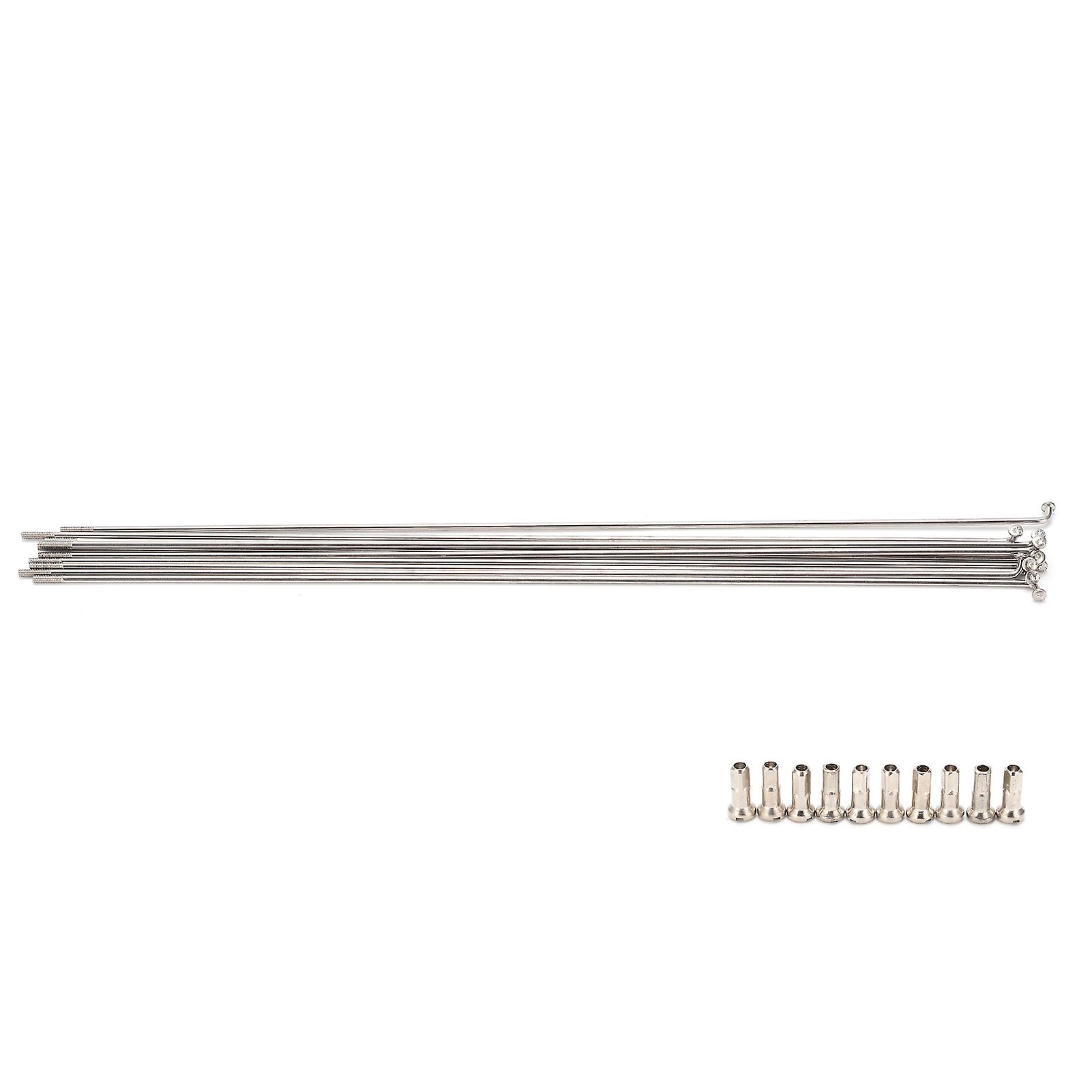 Lot de 10 rayons de vélo en acier inoxydable 14G avec capuchon, pièces de réparation pour vélo de route, de montagne et de descente, 220 mm