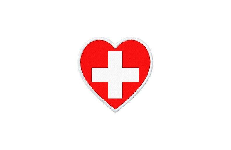 Patch badge ecusson prints thermocollant flag heart CH Swiss