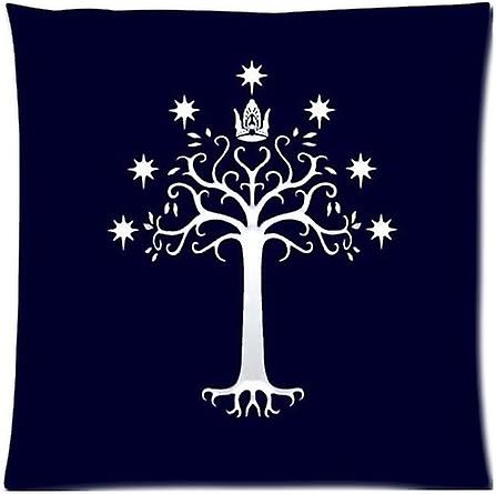 カスタムロードオブザリングホワイトツリージッパー式枕カバークッションカバー18x18(ツインサイド)