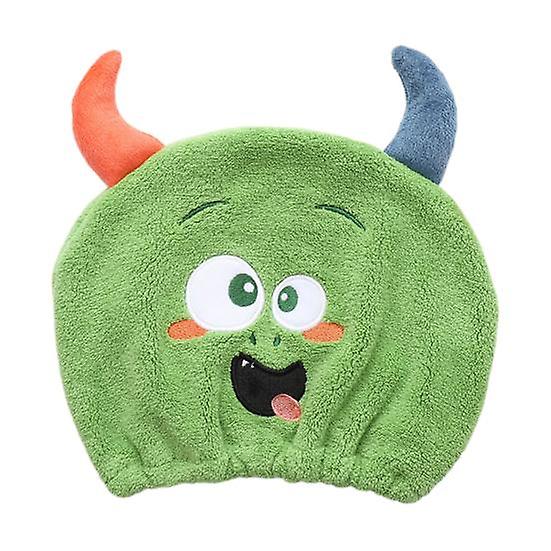 Hair Dry Hat Soft Elastic Texture Comfortable Non-shedding Cartoon Pattern High Water Absorption Coral