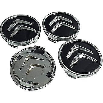 4 Pcs 60mm Aluminum Wheel Covers For Citroen C2 C4 C5 C6 C-quatre Logo Black/chrome 