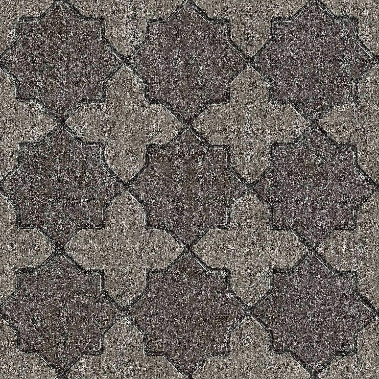 Graphic non-woven wallpaper wall Profhome 374213-GU slightly textured with graphical pattern matt grey black