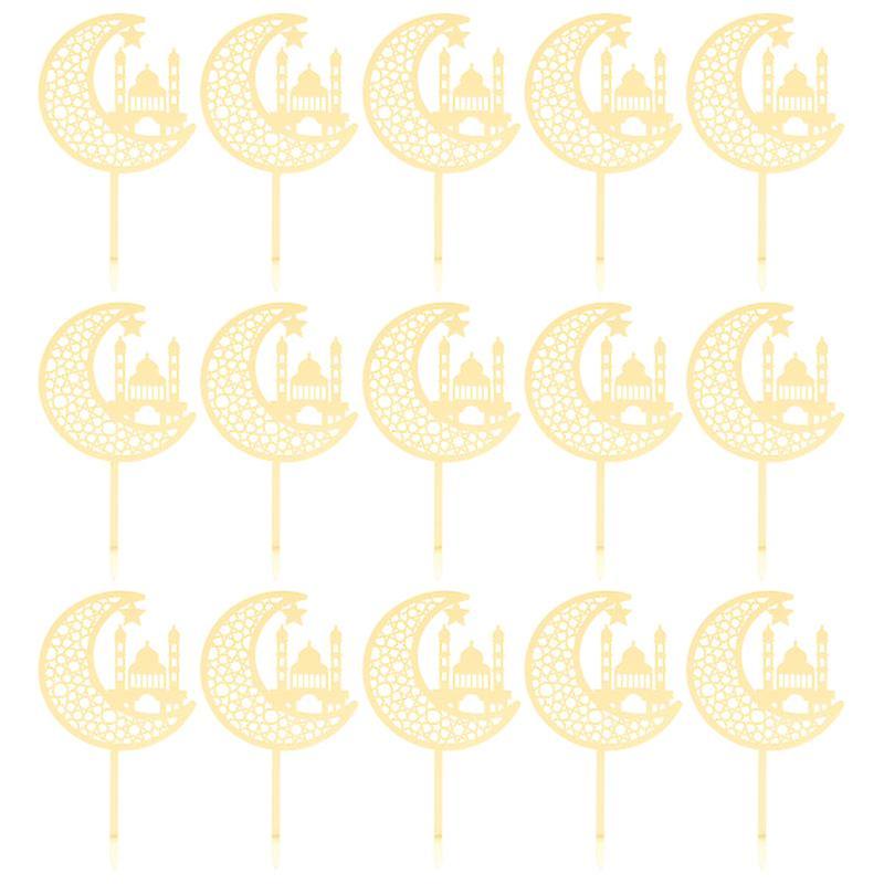 15pcs Eid Mubarak Cake Inserts