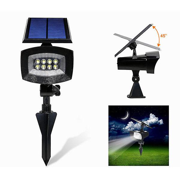 8 Led Pure White Solar Spot Lightt Outdooors Garden Lawn Landscape Path Lamp