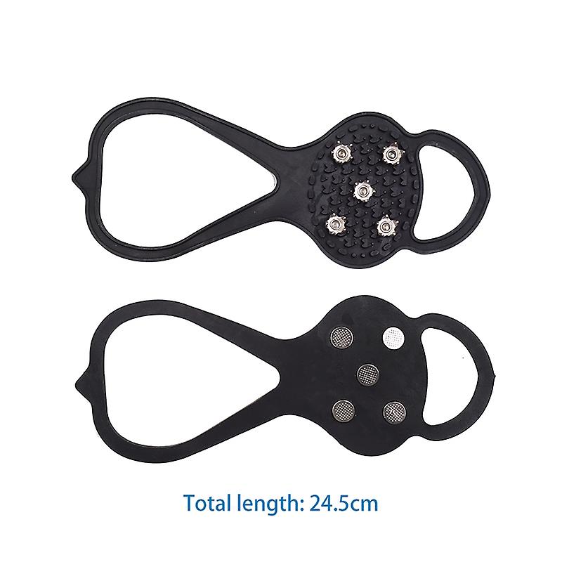 Crampons קרח Crampons עבור מגפי הליכה אוניברסלי קרח שלג הליכה Cleat Crampon טיפוס נעליים נגד החלקה לכסות 5 שיניים קוצים