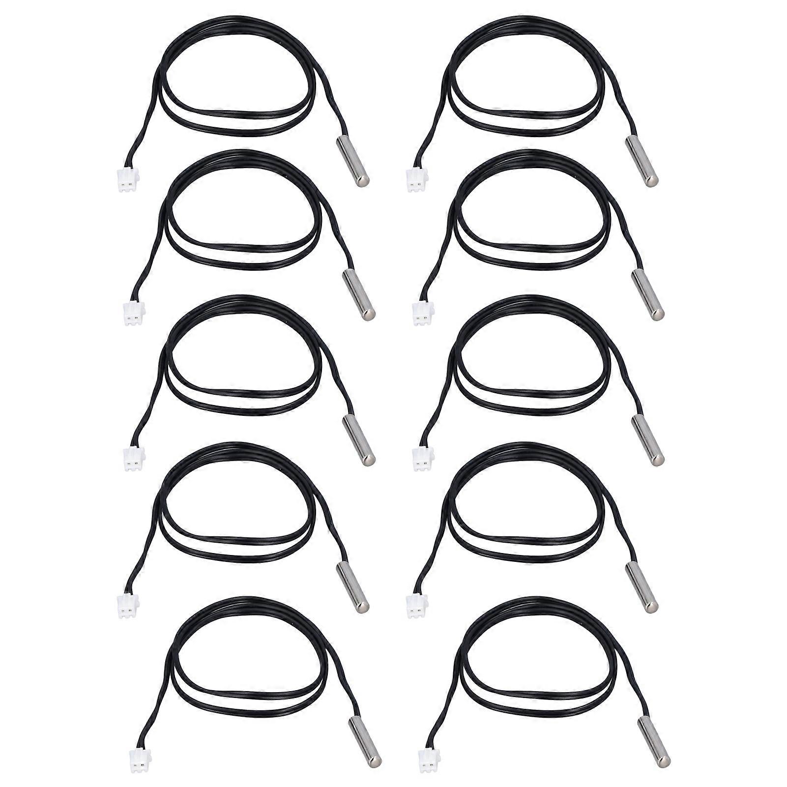 10Pcs Temperature Sensor Probe NTC Thermistor Temp Transducer 5x25mm Cylindrical Head 500mm15K B3950