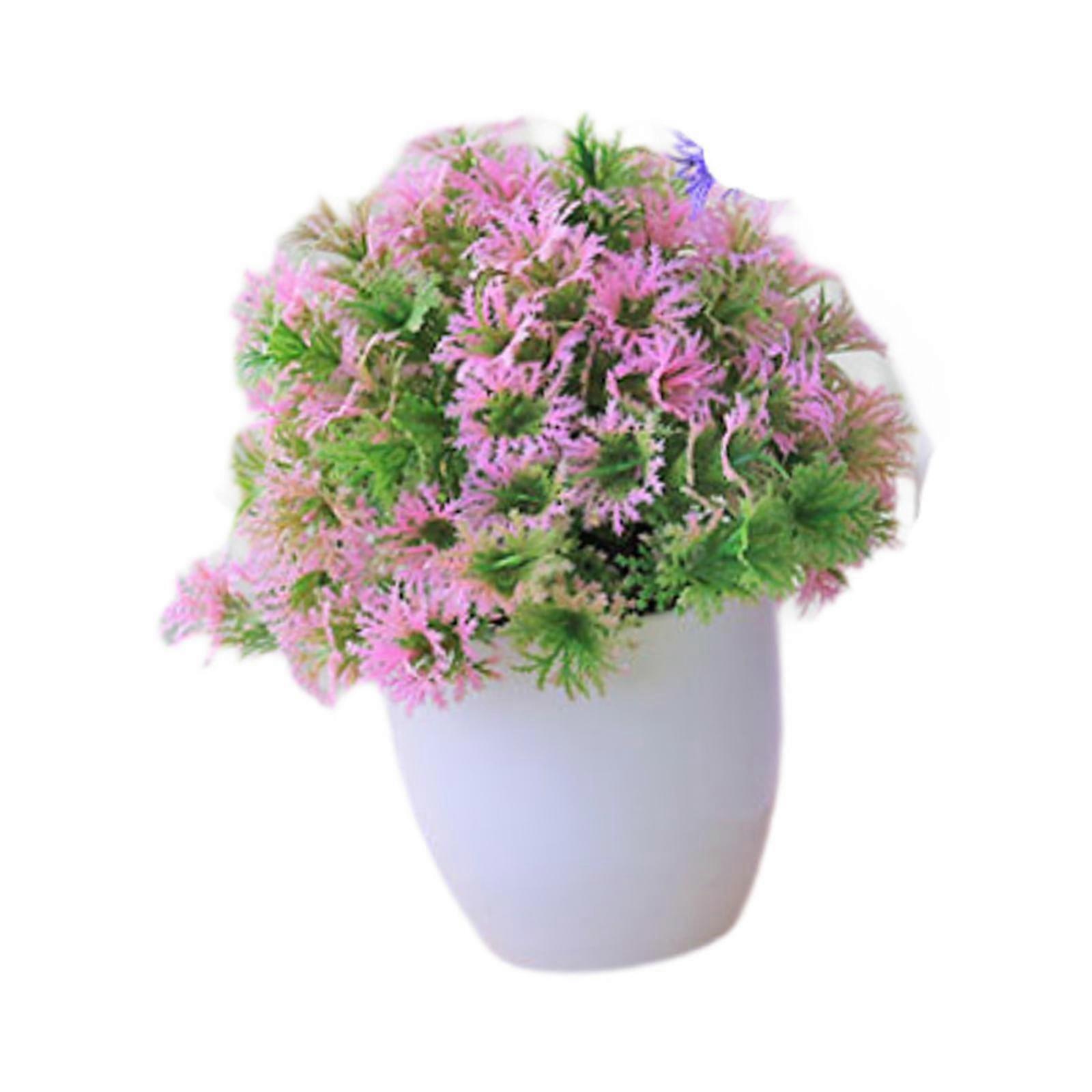 Artificial Bonsai Artwork Simulation Plants for Balcony Tabletop Living Room Pink