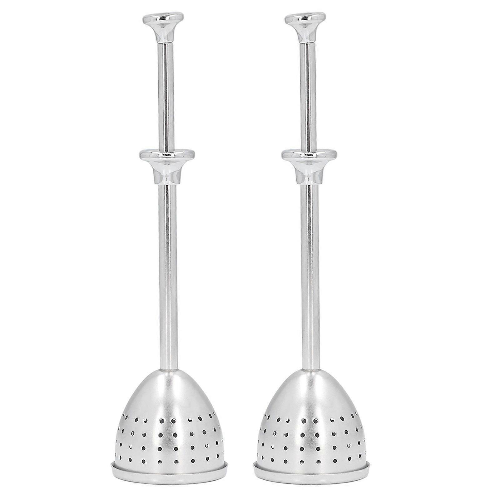 2Pcs Tea Strainer Long Handle Stainless Steel Infuser Filter Reusable Teapot Interval Diffuser