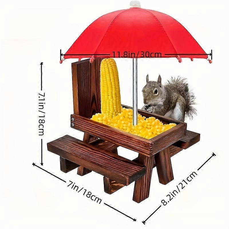 Outdoor Wooden Squirrel Feeder - Automatic, No Battery Needed, Perfect For Garden & Patio