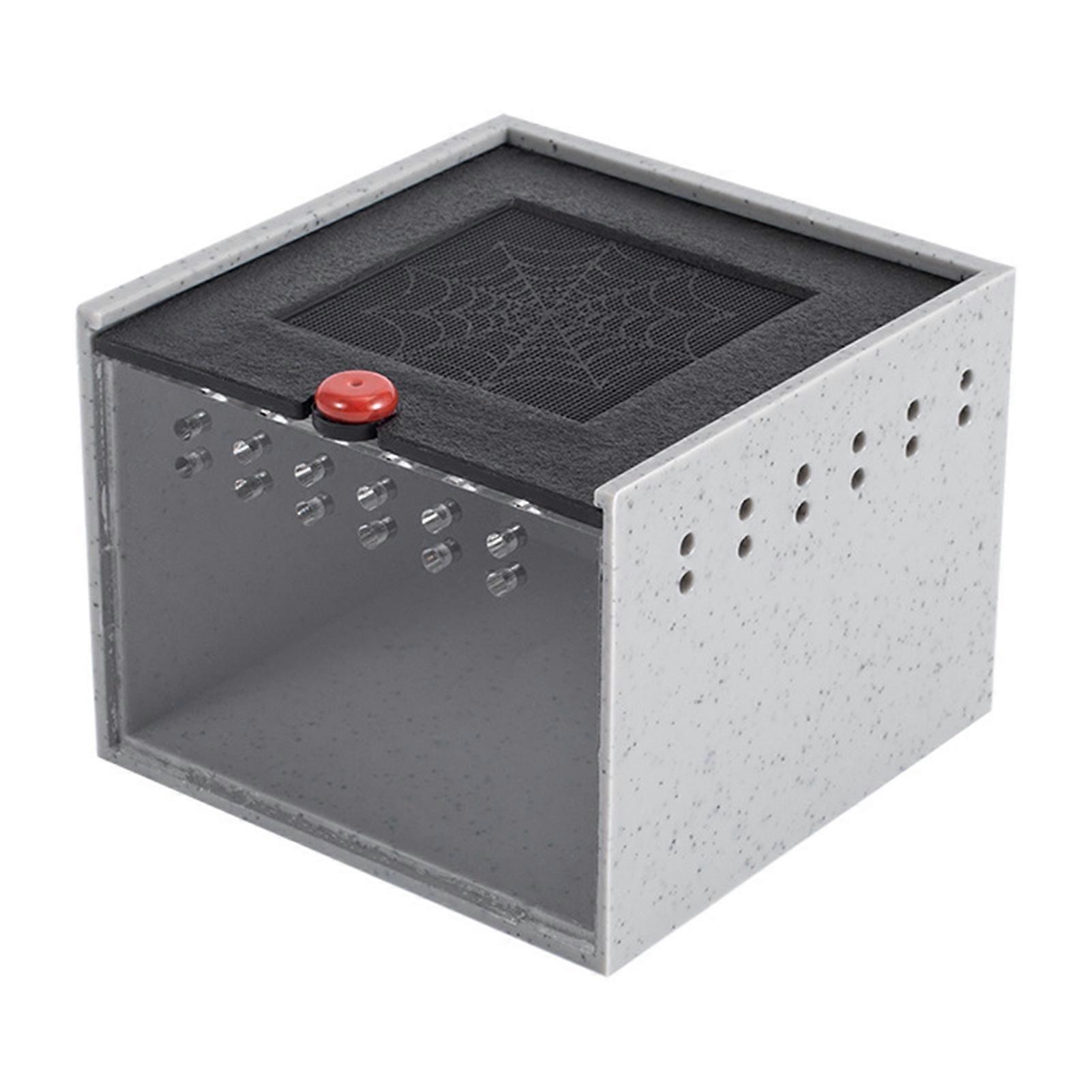 Reptile Feeding Box Clear Viewing Semi-hidden Space with Breathable Hole Spider Enclosure Convenient Feeding Peace