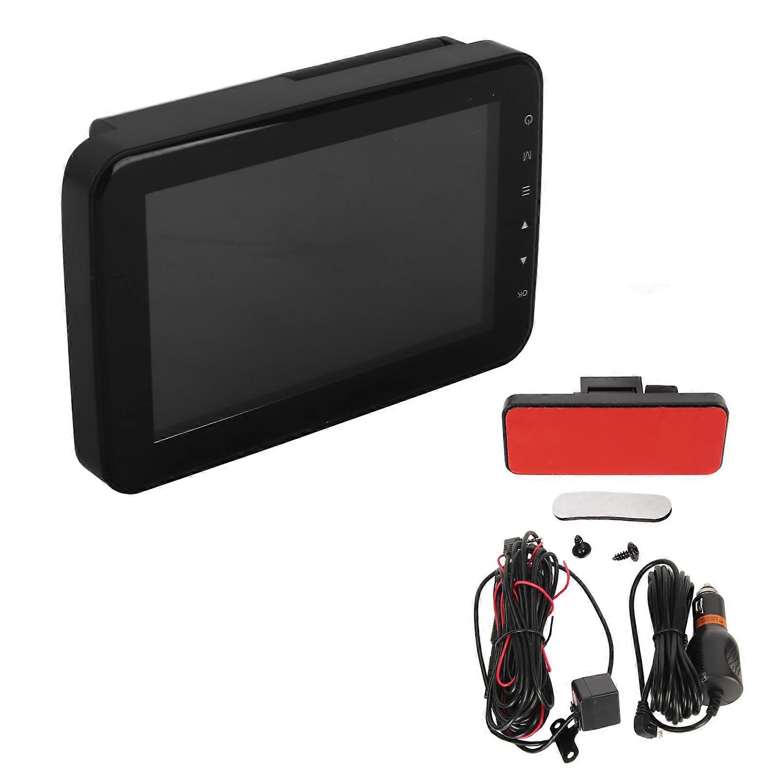 Car Dash Cam 3mp Rotatable Night Vision Motion Detection 170 Degree Wide Angle Front Rear Inside 3 Way Driving Recorder