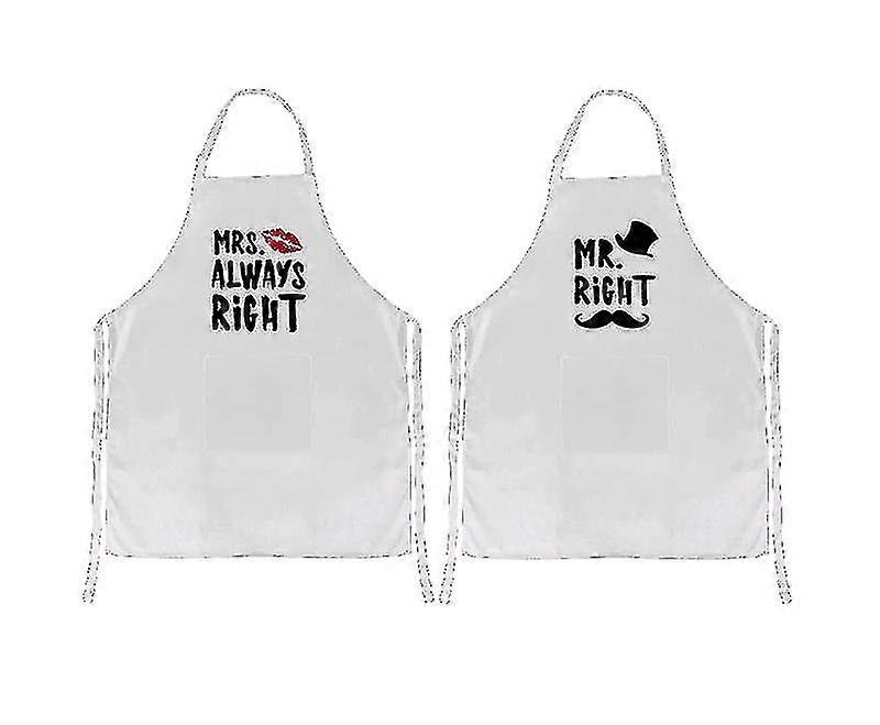 2 Pack Kitchen Apron Set For Couples, Engagement Wedding Anniversary Gift