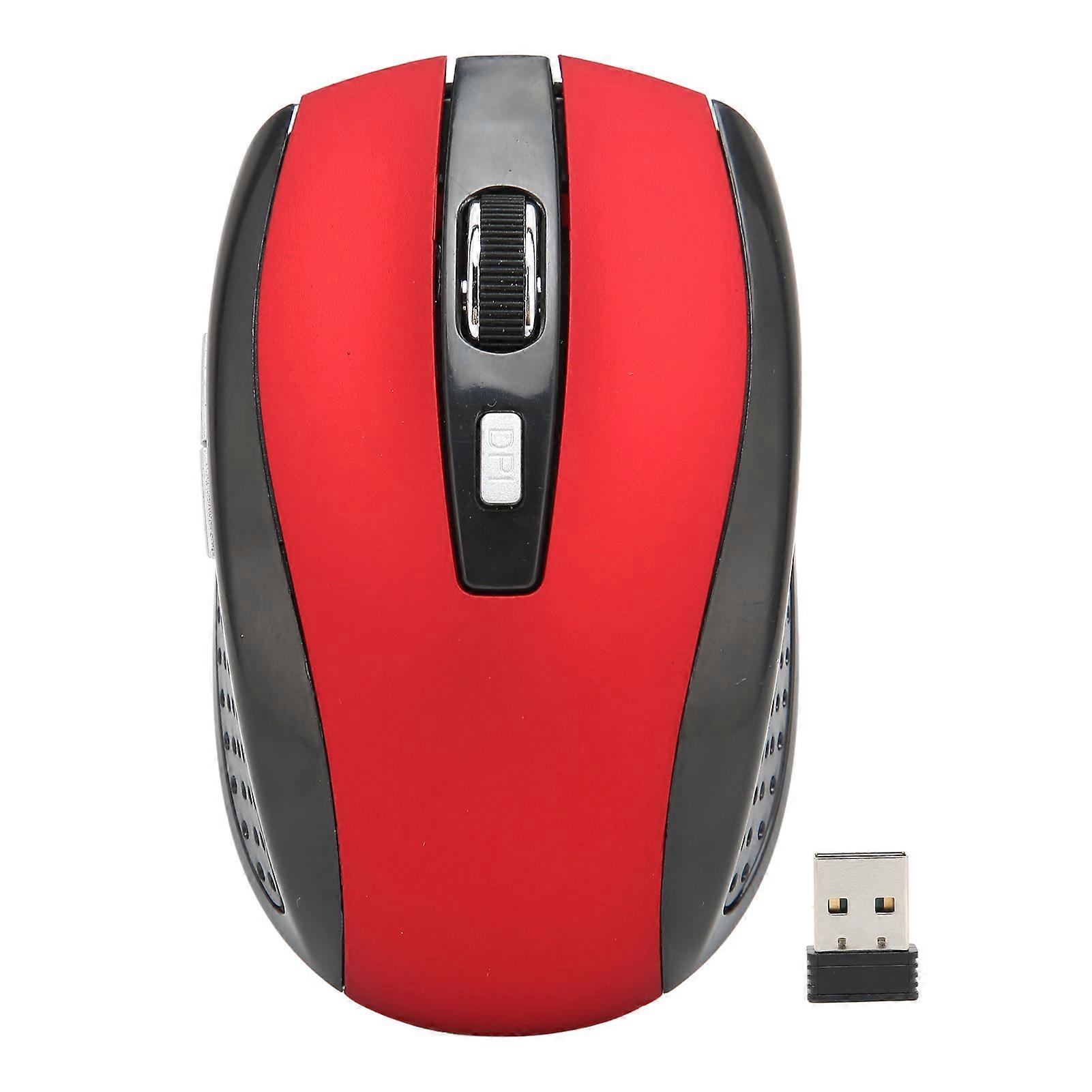 Mini souris sans fil 2,4 GHz, 3 niveaux de DPI réglables, large compatibilité, mini texture mate, accessoires informatiques, rouge