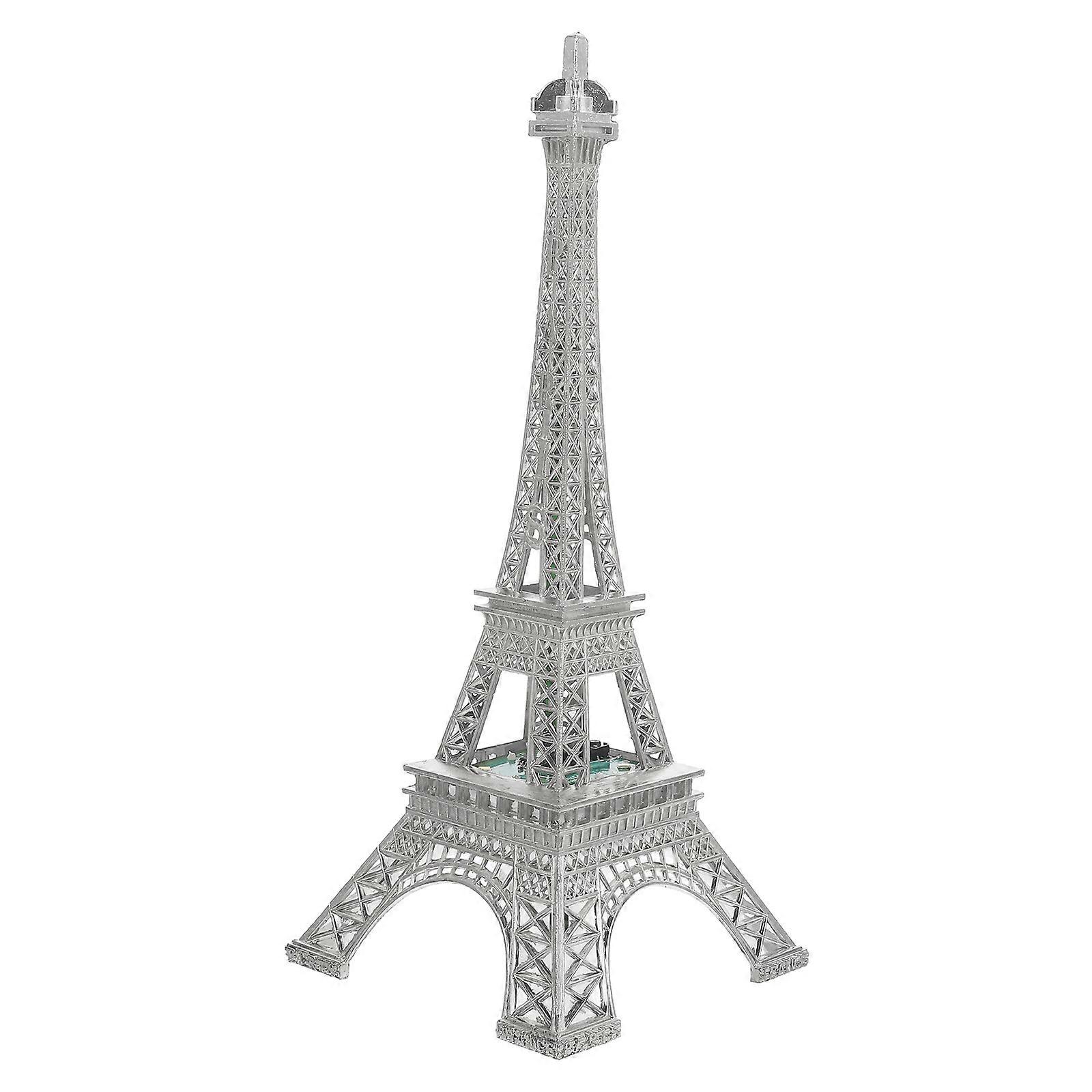 Metal Eiffel Tower Model Mini Eiffel Tower Figurine with Light Architectural Craft Ornament