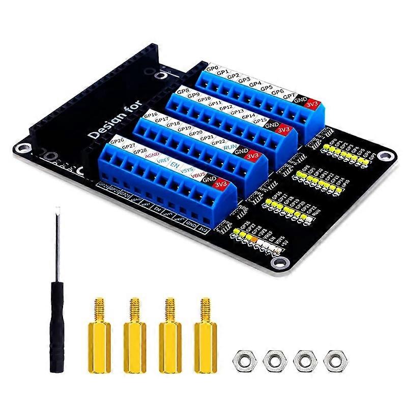 für Raspberry Pi Pico Schraubklemmenblock Breakout Board mit Status-LED
