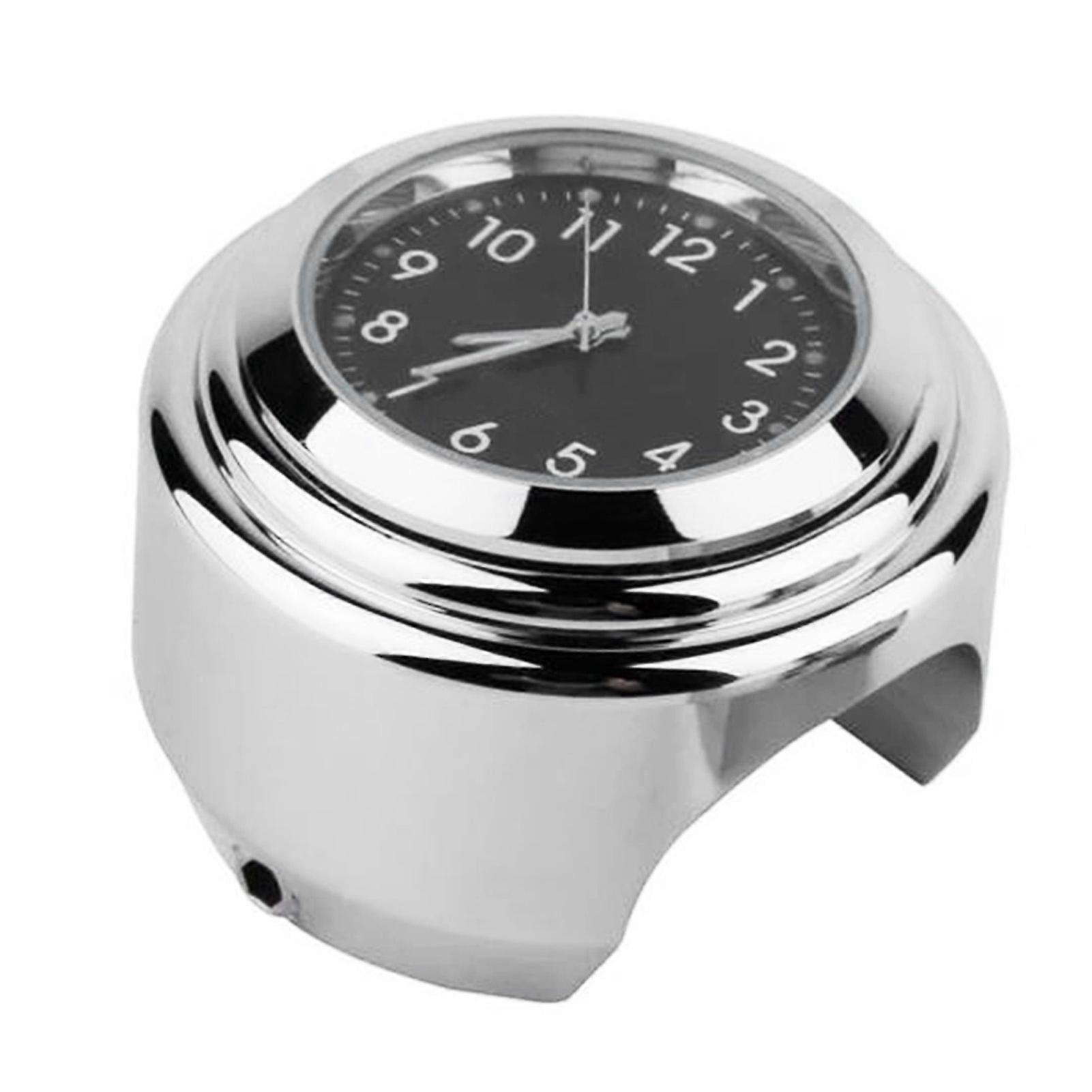 Motorcycle Handlebar Clock Chrome Plating Precise Time Waterproof Aluminium Alloy Handlebar Mount Watch