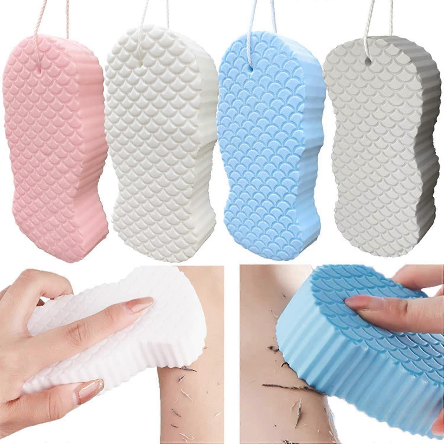 4PCS Super Soft Exfoliating Bath Sponge Reusable Super Sponge for Body Exfoliation for Men and Women