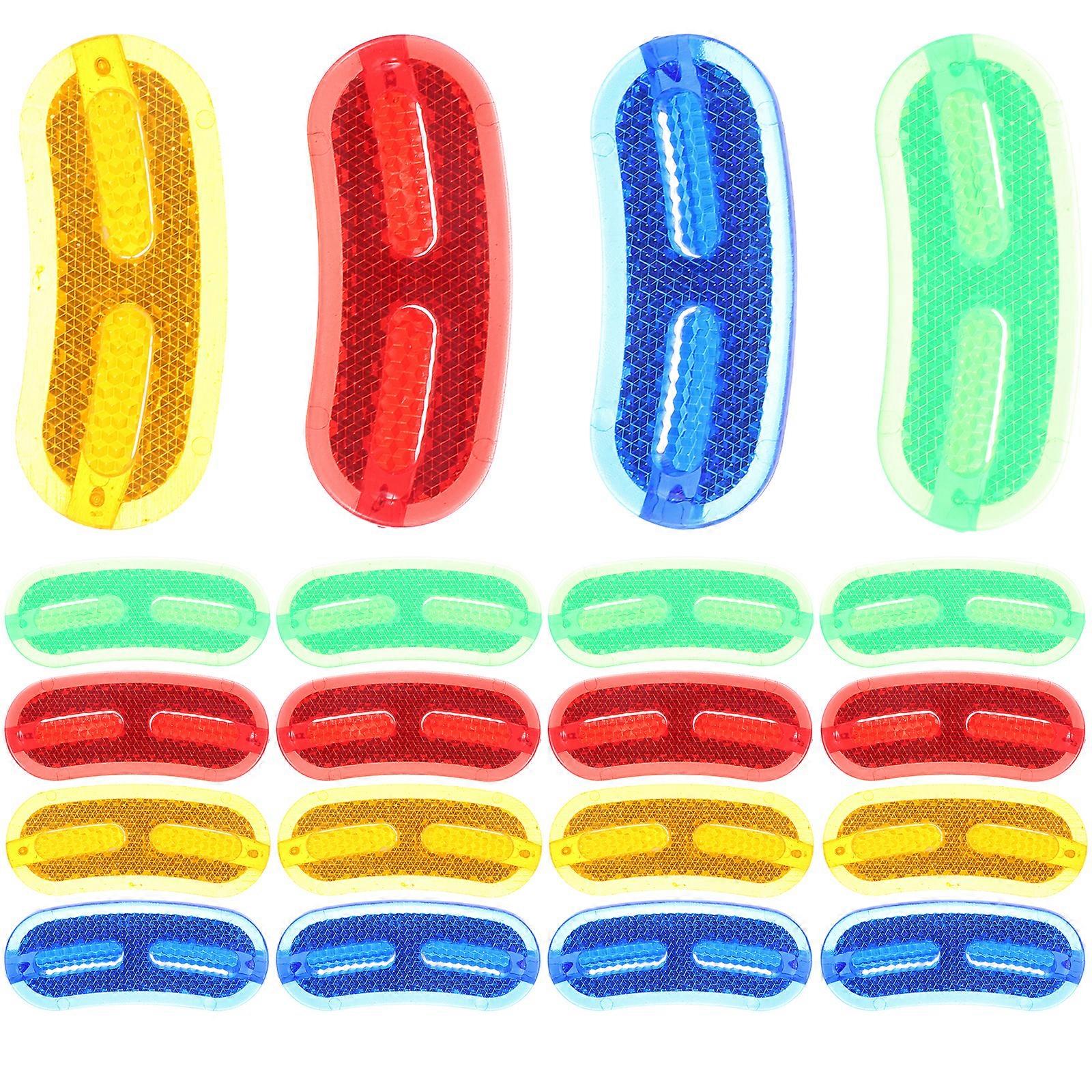 20pcs Kompakte Radreflektoren Austauschbare reflektierende Schilder Professionelle Fahrräder Reflektoren