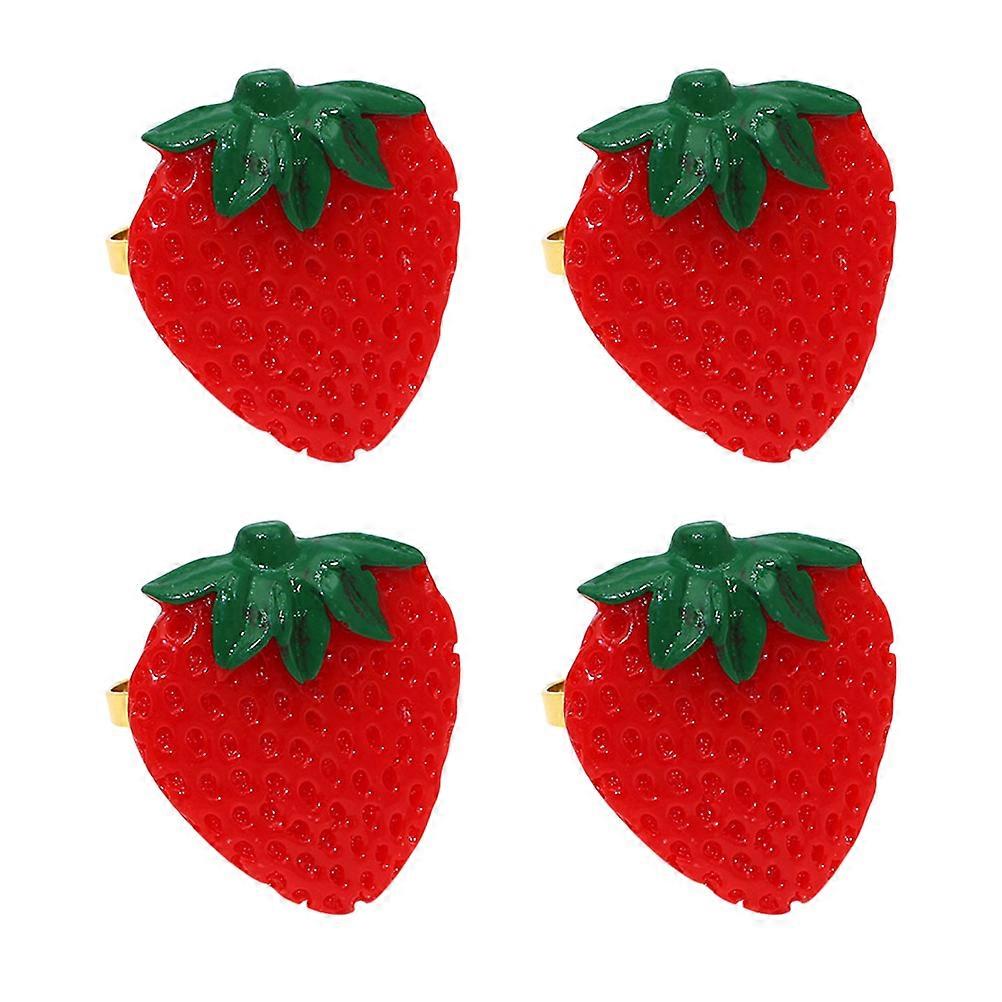 4 Pcs Napkin Buckles Fruit Shape Napkin Ring Party Delicate Napkin Clasps