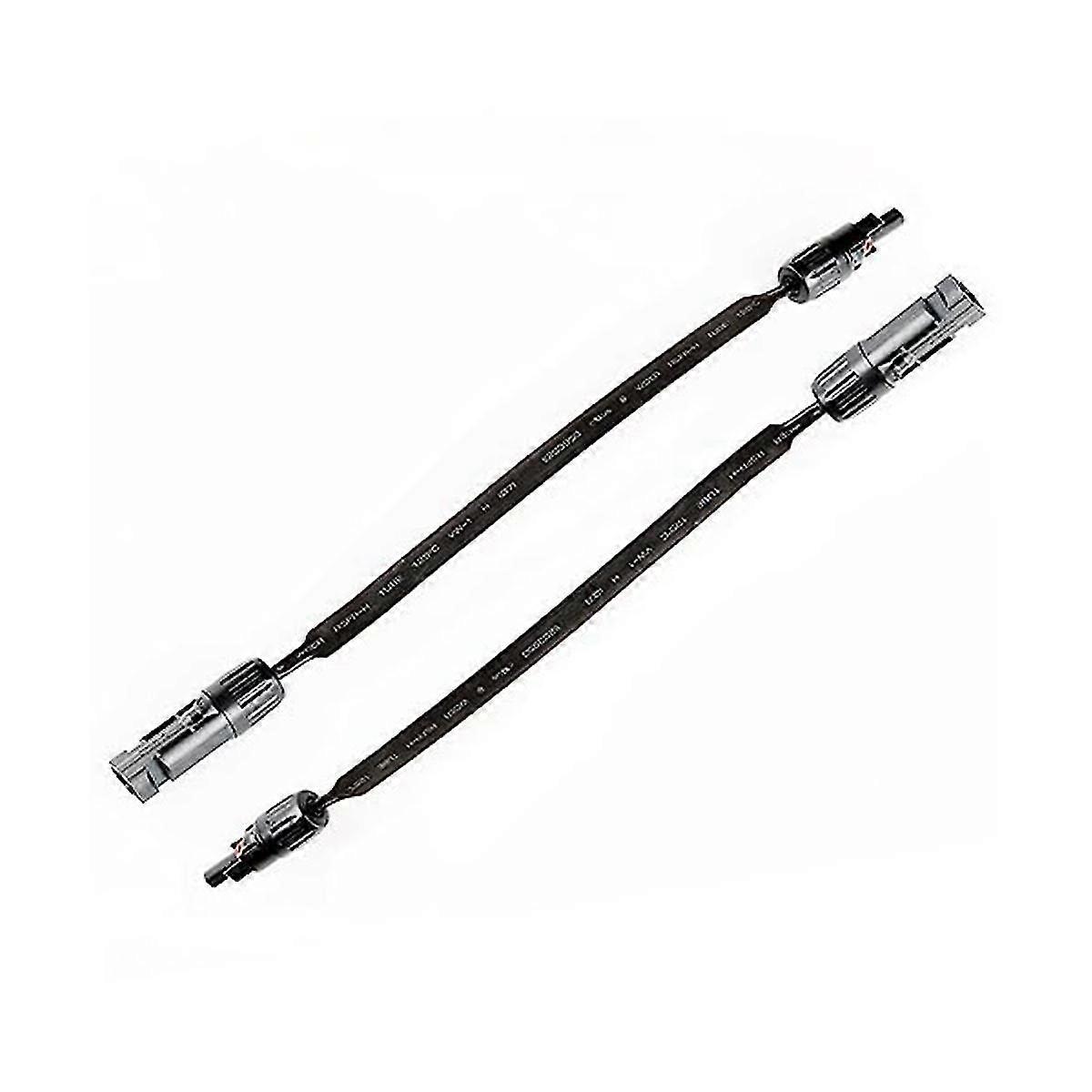 1 Pair Of Solar Cable Window Feedthrough, 16inch Flat Solar Panel Wiring With Plug And Coupler Sola