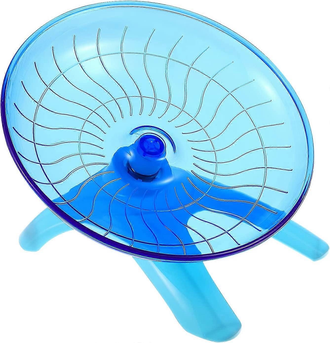 Hamster Flying Saucer Exercise Wheel Silent Plastic Running Wheel Playing Toy(blue)
