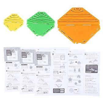 3pcs Flower Maker Set DIY Rhombus Fleur Rapidement Facilement Résine Kanzashi Flower Maker Assiettes pour Enfants Filles YEMAA