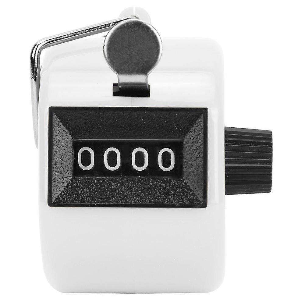 BERM Hand Tally Counter 4-Digits Plastic Knob Reset Handheld Counting Tool with HookWhite YEMAA