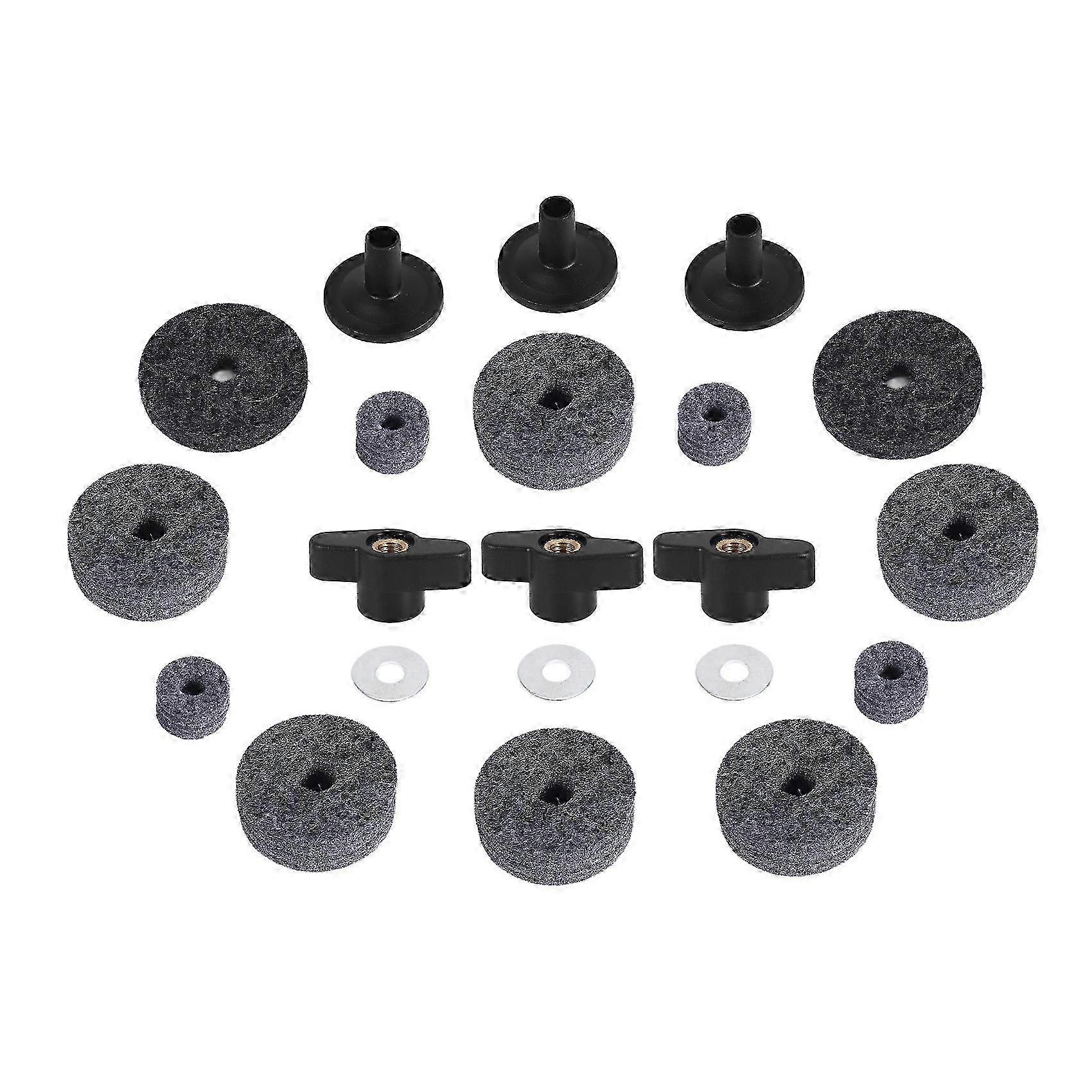 21 יח 'לבד מצלתיים מצמד Hi-Hat לבד שרוולי מעמד מצילתיים עם אומי כנף בסיס ומכונת כביסה מצילתיים לאפור תוף