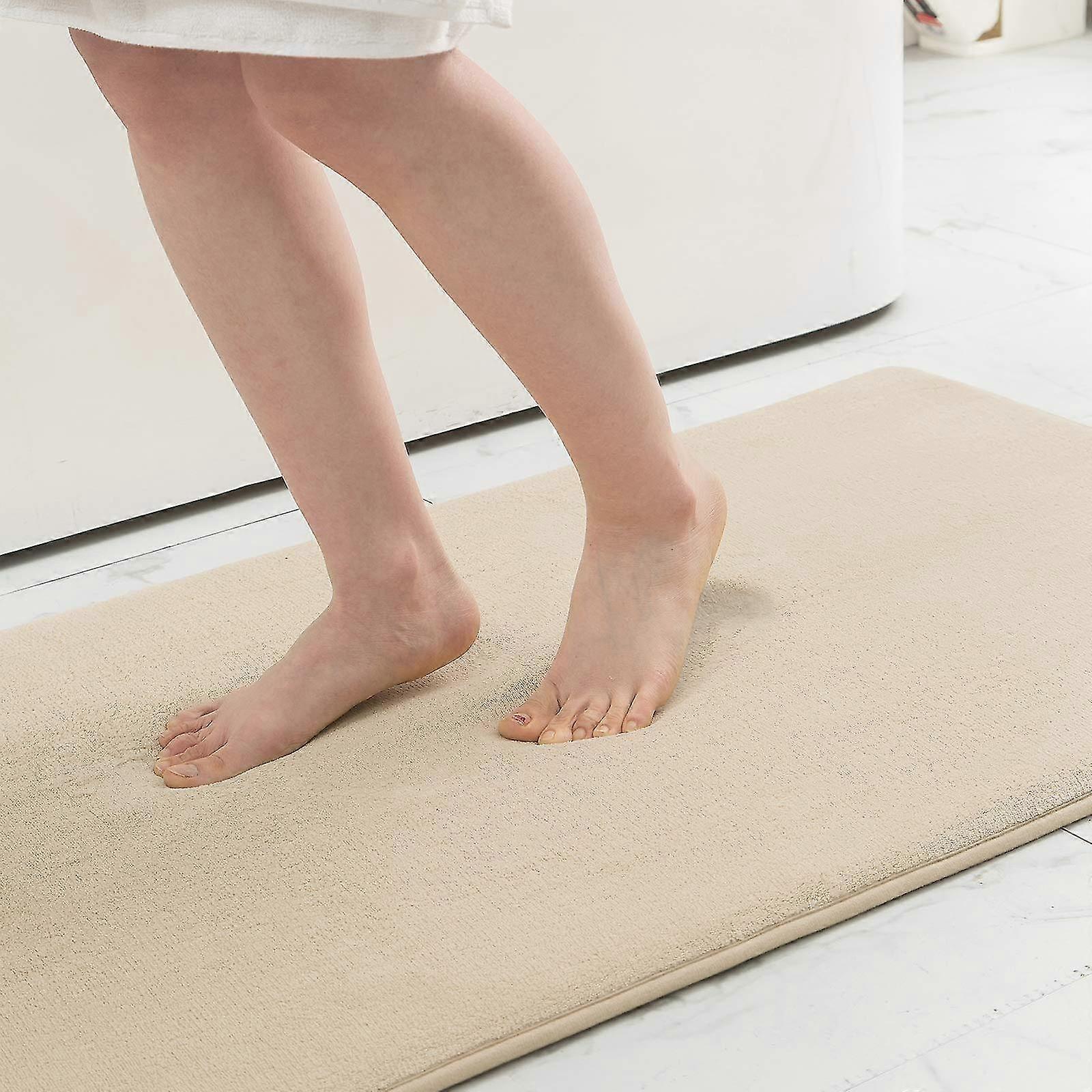 Memory Foam Bath Mat Anti-slip Shower Carpet Soft Foot Pad Decoration Floor Protector Absorbent Quick Dry Bathroom Rug