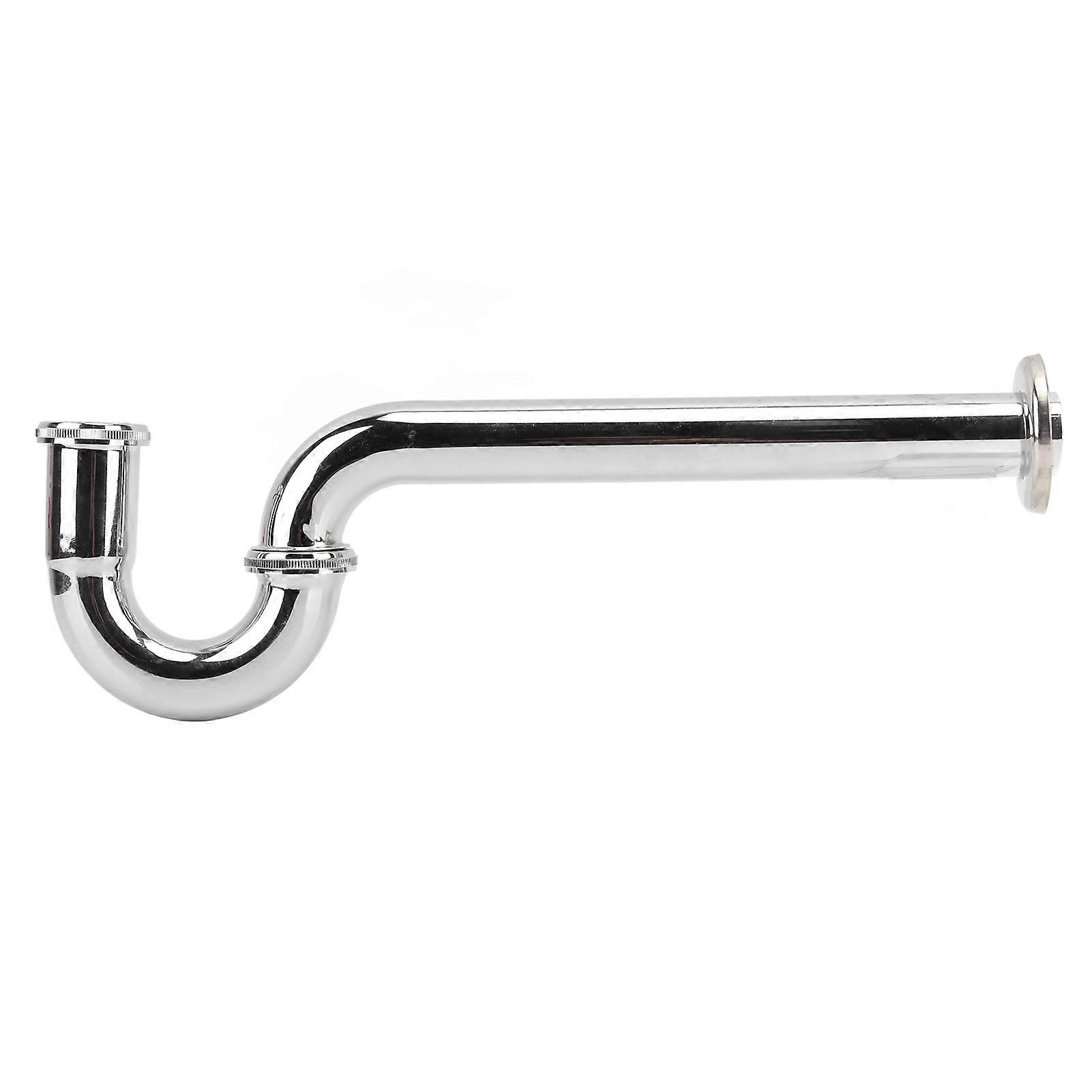 Messing Vask Avløpsrør Sett Silver Slick Finish Ingen Aldring Baderomsvask Avløpsrør Replacement G1?1/4in