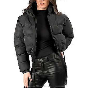Cropped Padded Long Jacket Women's Womens Cropped Zip Up