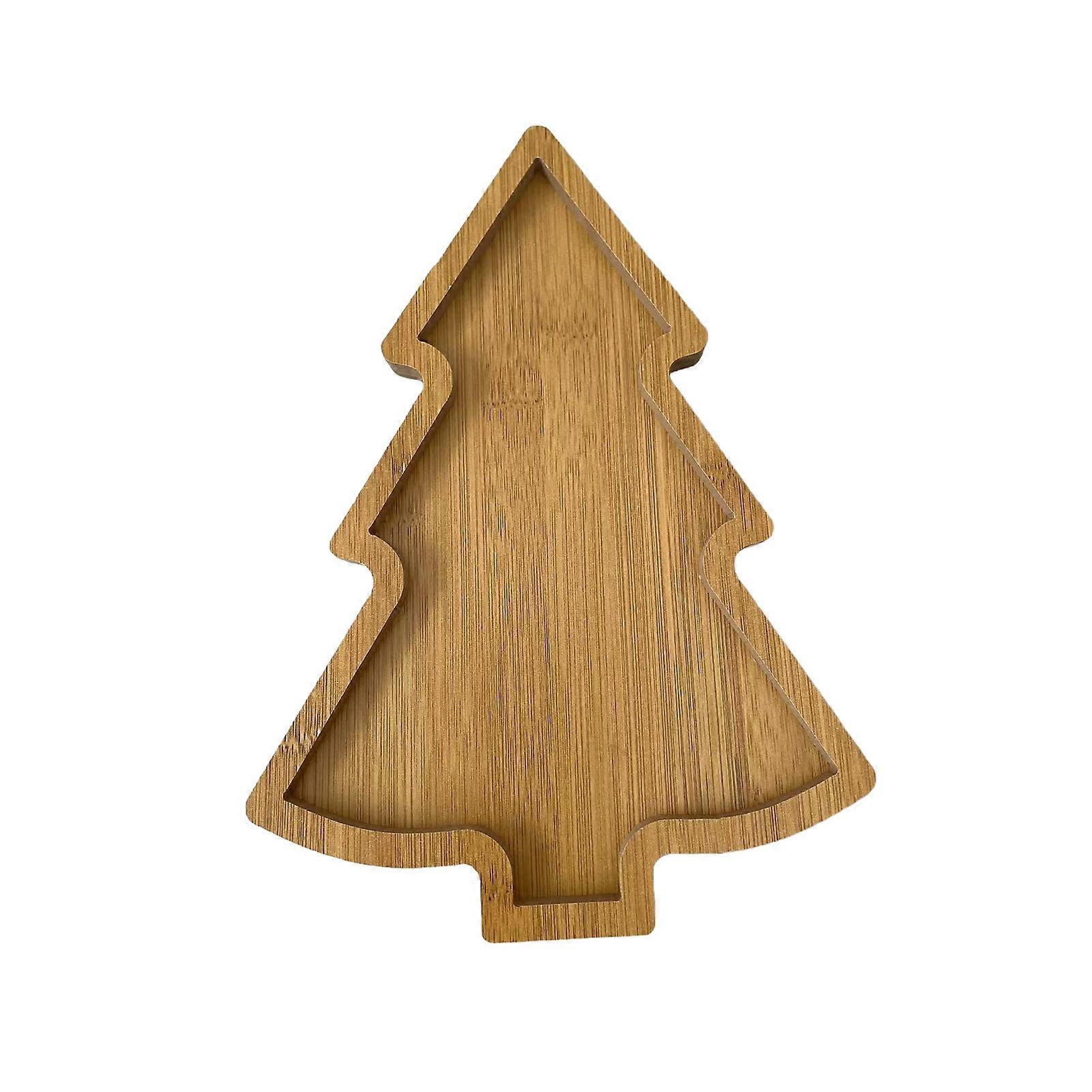 Christmas Tree Shaped Tray Wooden Charcuterie Dessert Boards Steak Dinner Plate Safe Easy to Clean Serving Platter for Parties Events