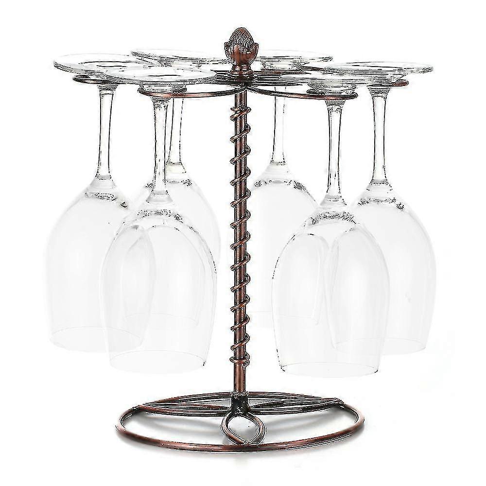 رف زجاج النبيذ ، رف تجفيف زجاج النبيذ الأحمر ، رف زجاجي 6 حامل رف عرض تخزين زجاج النبيذ ستيموير (قائم بذاته)