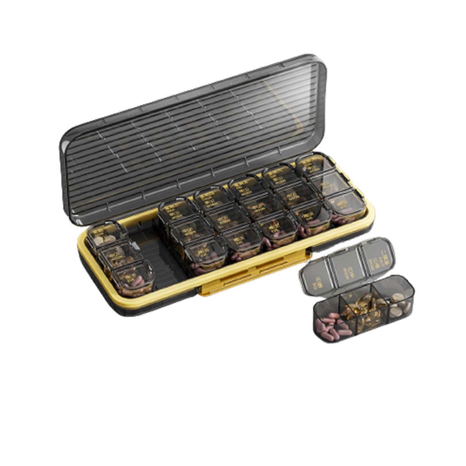 21 Grid Tablets Dispenser Portable Moistureproof Medicine Box for Outdoor Travel