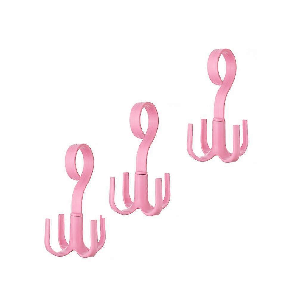 20pcs Rotating Multi-Function Four Prong Hooks for Bag and Coat Storage.pink,2024 Ping