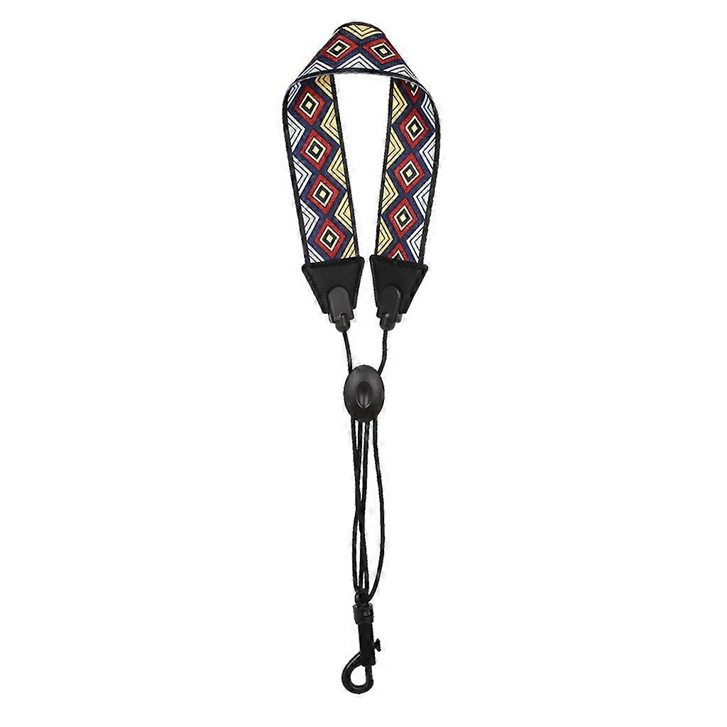 Saksofonhalsrem i skinn med polstring for alt-tenor, baryton, sopran