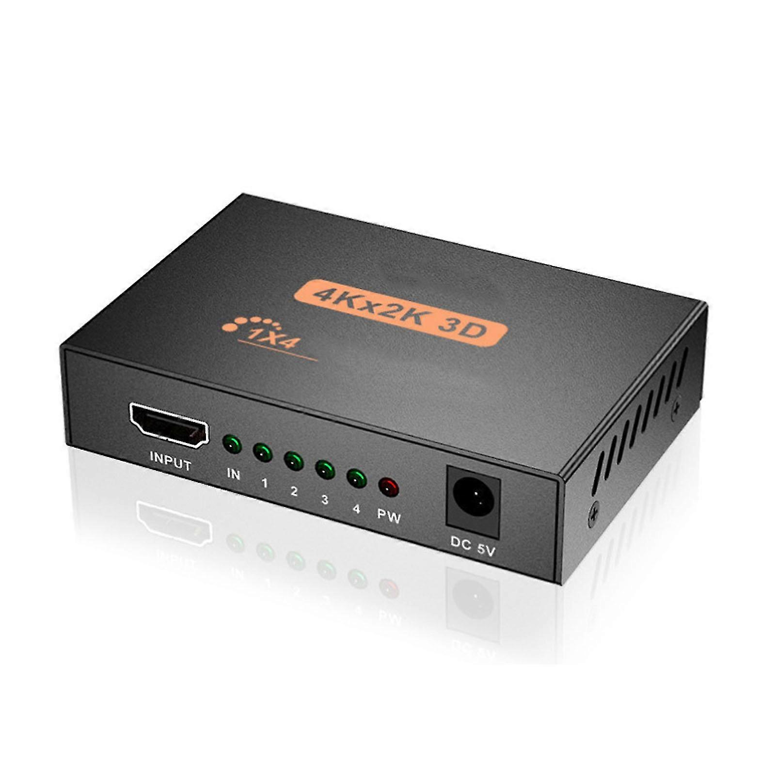 Hd Multimedia Interface Splitter 1 Input 4 Output 5v 1a 4k Audio Video Splitter For Tv Dvd Players Us Plug