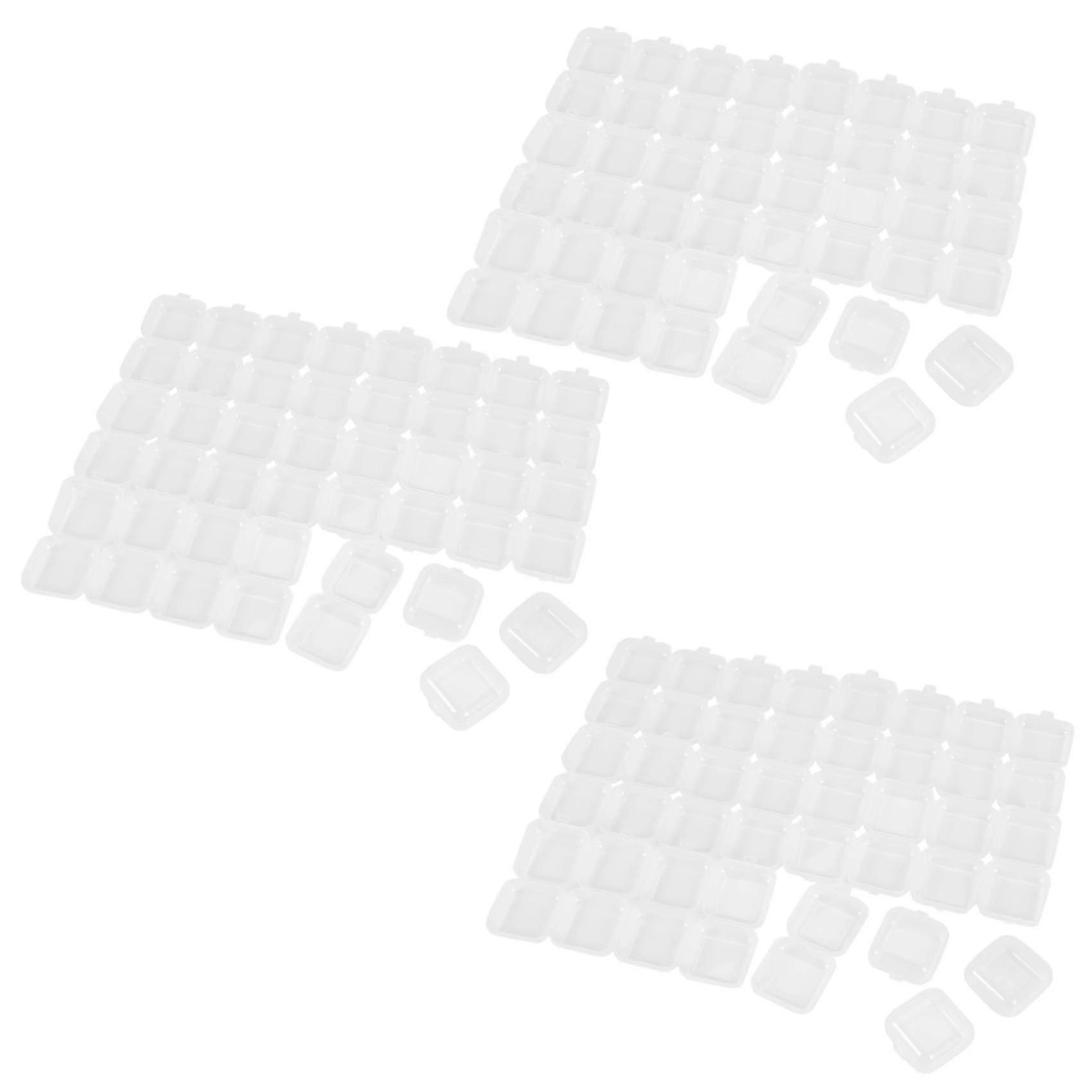 72pcs Small Clear Plastic Beads Storage Containers Box With Hinged Lid For Storage Of Small Items C