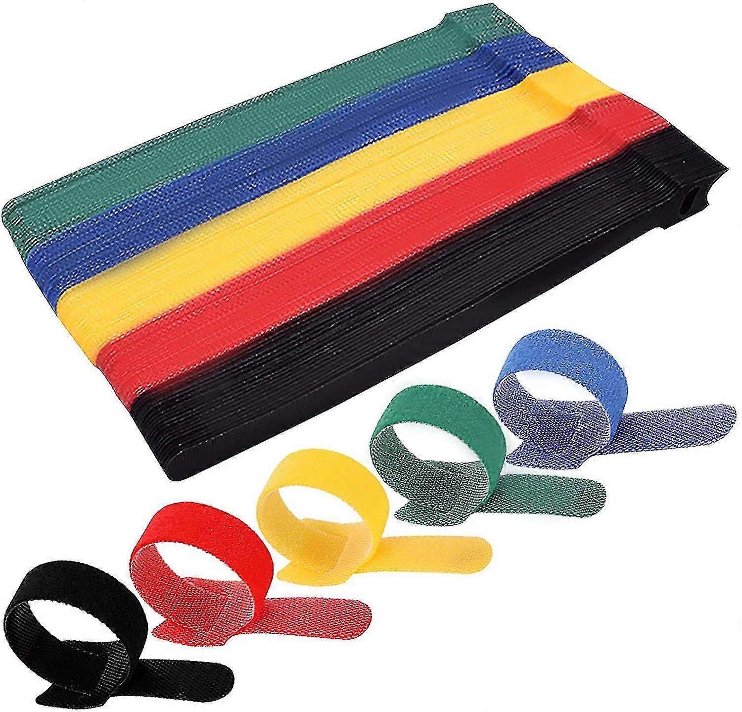 100 Pieces Cable Ties, Reusable Cable Strapswire Tidy Adjustable Colorful Cable