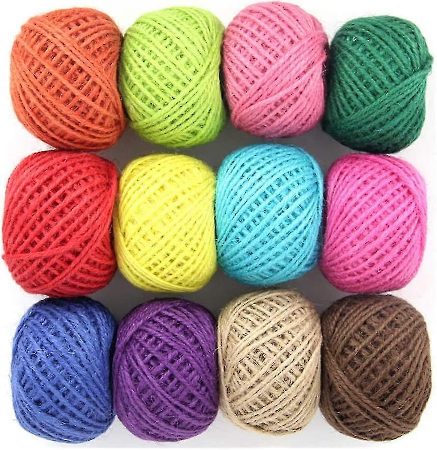 Colour Twine String, Acsergery Jute String Natural Twine String Cord Rope Roll Gift