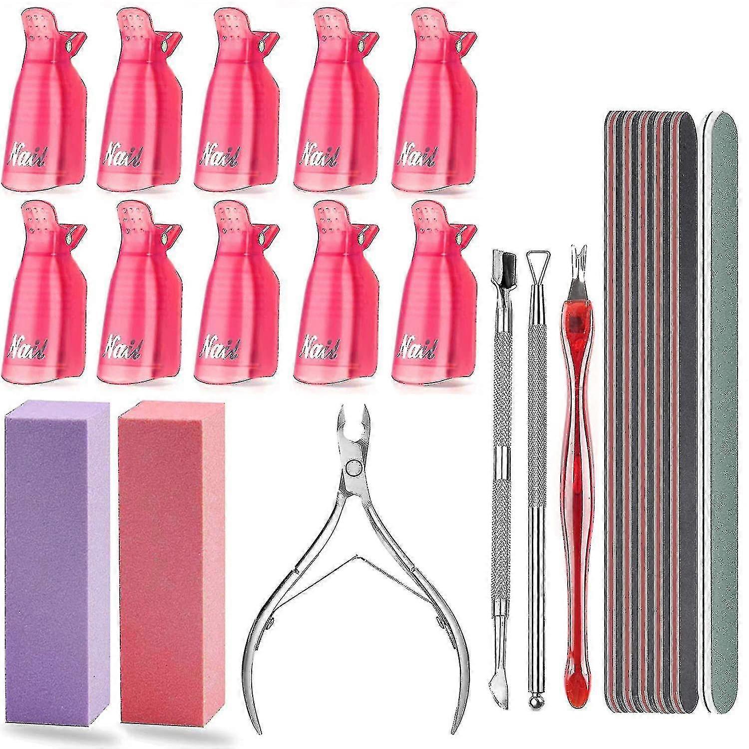 Nail Polish Remover Tool Kit, Triangle Cuticle Peeler Scraper, Cuticle Pusher, Cuticle Nipper, Cutic (ShiKai)