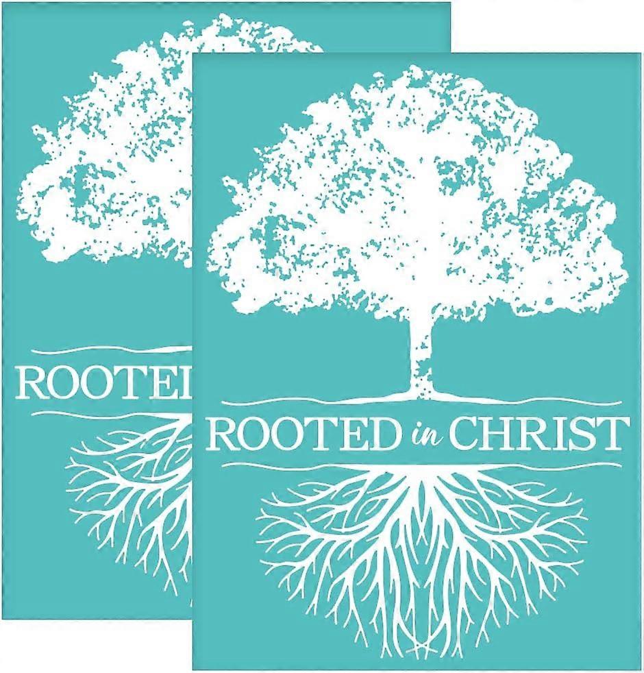 2pcs 5.5x7.7 Inch Self-Adhesive Silk Screen Printing Stencils Tree Roots Silkscreen Stencils Reusable ROOTED in CHRIST Mesh Transfer Stencil for Paint
