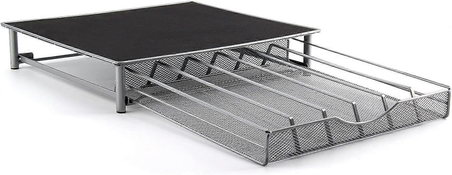 36 Capsules Coffee Storage Holder Stainless Steel Capsules Holder with Sliding Drawer Non Slip Surface for Coffee Machine Container