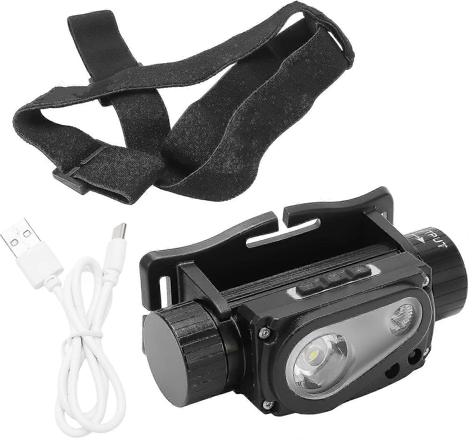 مصباح يدوي LED قابل لإعادة الشحن مصباح رأس التعريفي ركوب الدراجات في الهواء الطلق التخييم الصيد ، المصباح الأمامي ، الجري ، المشي لمسافات طويلة ، صيد الأسماك ، الركض