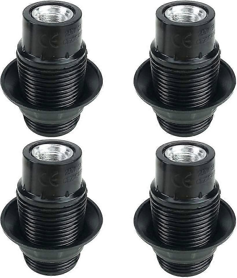 Black E14 Screw, E14 Bulb Holder, 4 Pieces E14 Socket, E14 Socket Light Bulb, Solid Light Bulb Socket, Black Adapter Socket, Lamp Sockets Decoration C